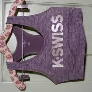 Women's K-Swiss grey silver Large sports bra